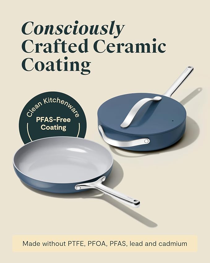 Caraway 8in + 10in Fry + 12in Fry Set (no lids) + 3Qt+ 4.5Qt Saute Duo Navy