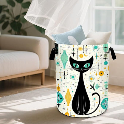 Cat Laundry Basket Waterproof Laundry Hamper Foldable Laundry Bag with Handles for Bedroom, Bathroom, Office, Clothes Storage