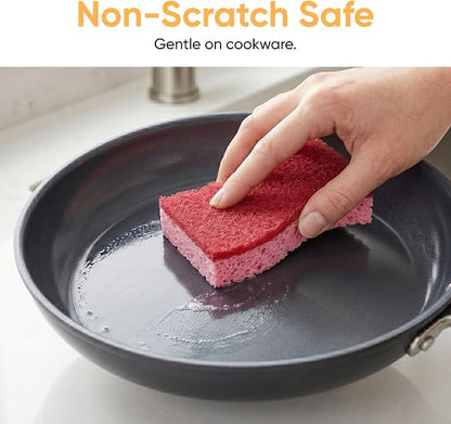 Kitchen Sponges for Washing Dishes, Non-Scratch Cellulose Dish Scrub Sponges, Cleaning Sponges for Household Use, Safe Cleaning Products, Kitchen Sponges Pack of 12, by Superio