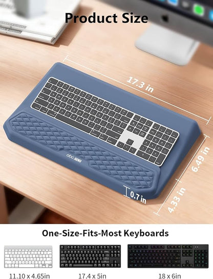 2-in-1 Ergonomic Keyboard Stand with Wrist Rest, Comfy Keyboard Riser Holder with Massage Design, Blue