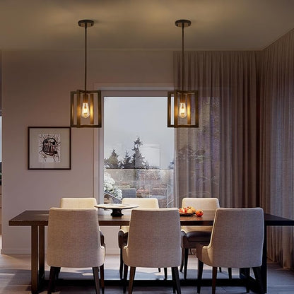 Small Modern Farmhouse Black Pendant Lights Kitchen Island, Adjustable Hanging Metal Industrial Chandelier Ceiling Light Fixture for Hallway Entryway Bedroom Dining Room