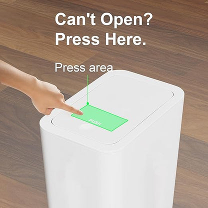 N. NETDOT 3 Pack 2.6 Gallon / 10L Bathroom Trash Can with Lid,Kitchen Garbage Can Small Trash Bin Waste Basket for Bathroom,Kitchen,Bedroom,Living Room,Office - Off White