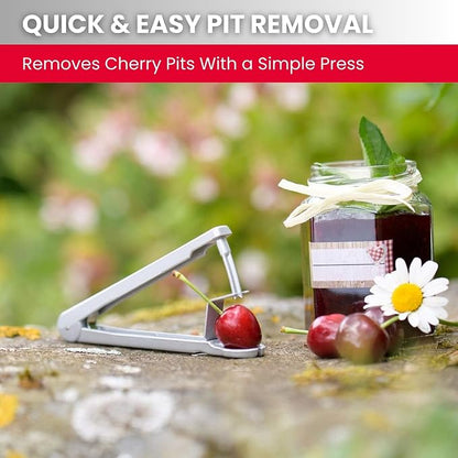 Westmark Cherry Pitter Tool “Kernex” - Heavy-Duty Cast Aluminum Pit Remover & Olive Pitter, German Ergonomic Seed Remover