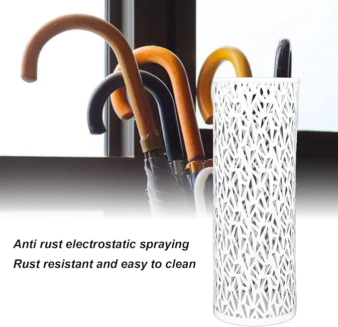 Semme Round Metal Umbrella Holder, and Watertight, Modern Design, Stable for Entryway, Office, Home Use (L)