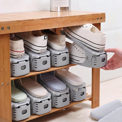 Neprock Shoe Slots Organizer,Shoe Storage Organizer Shoe Rack for Closet Organization,Shoe Slots Organizer De Zapatos Shoe Hoder Space Saver for Entryway(12 Pack)(Greay)