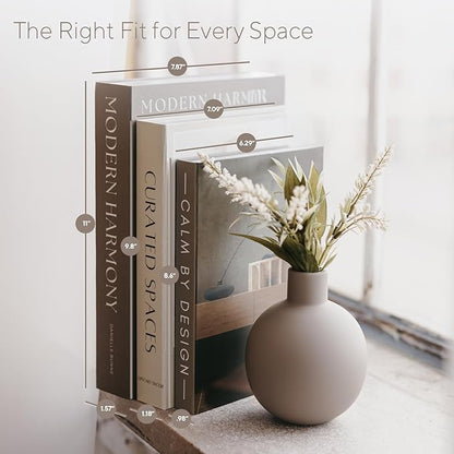 Modern Decorative Books For Home Decor - Set of 3 Faux/Fake Books For Decoration for Aesthetic Coffee Table Bookshelf Mantle Book Decor as Decorative Storage Boxes in Living Room Entryway Shelf Décor