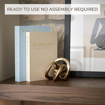 Beautiful Decorative Books - Set of 2 Linen Boxes Enhance Your Coffee Table, Bookshelf or Mantel Decor - Stylish Fake/Faux Books for Modern Home Decoration, Photo Storage and as a Keepsake Box