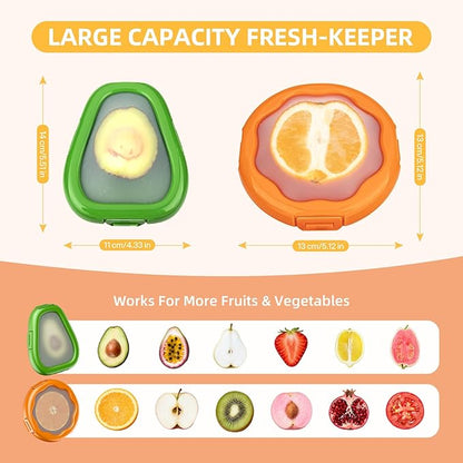 2pc Fruit Storage Containers for Fridge, Avocado Saver and Onion Storage Set, Reusable Silicone Food Storage Containers for Tomatoes, Lemons, and Potatoes (2)