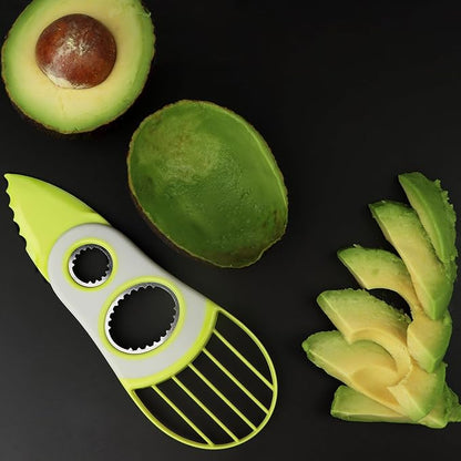 3-in-1 Avocado Tool-Cuts, Pits&Slices Fast, Non-Slip Grip, Dishwasher Safe | Stainless Steel Avocado Cutter and Pitter
