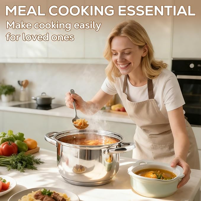Stainless Steel Cookware Set - 15 Pieces Pots and Pans Nonstick Pot and Pan Set Includes 1 Frying Pans, 5 Pots, 6 Lids and 3 Utensils, with Stay Cooling Handle, Induction & Oven Safe