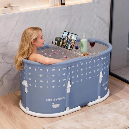 Foldable Bathtub Tray, Expandable to 80cm Acrylic Bath Tray for Tub, Bath Tub Tray Shower Storage Rack, Bath Table Trays for Bathtub (Transparent Bathtub Tray)
