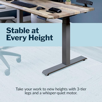 Vari ComfortEdge 48x30 Inch Electric Standing Desk – Height Adjustable Sit Stand VariDesk with Memory Presets, Sloped Edge, 220 LB Capacity + Tool-Free Assembly (Reclaimed Wood)