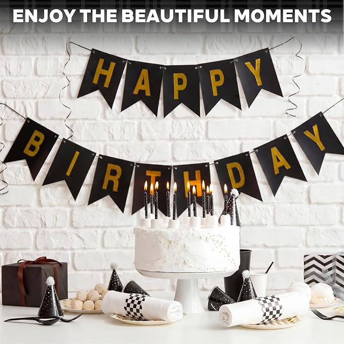 300 Pcs Black Checkered Paper Napkin Rings Disposable Napkin Bands Self Adhesive Black White Plaid Silverware Wrap Band for Birthday Holiday Party Dinner Table Setting Decoration