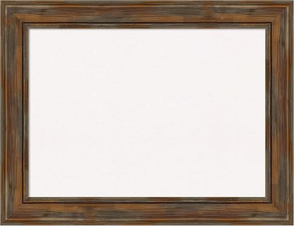Amanti Art White Cork Board for Wall, 26x34 Vision Board with Brown Wood Frame, Medium Corkboard Office Decor for Home Organization, Rustic Farmhouse Corkboard Pinboard to display items for home