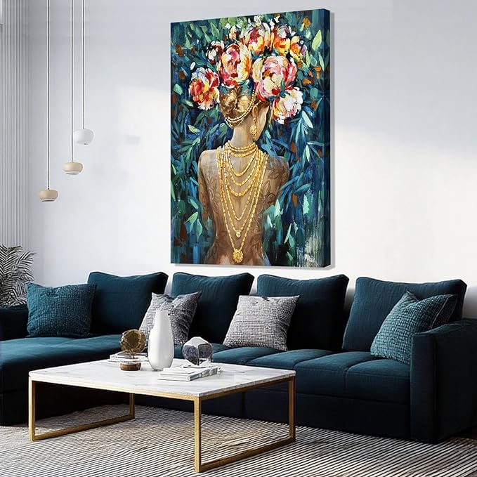 ZENPEE Gold Picture Wall Decoration, Black Tree of Life Wall Decoration, Large Wall Art for Living Room, Suitable for Office or Bedroom, 32" x 48"