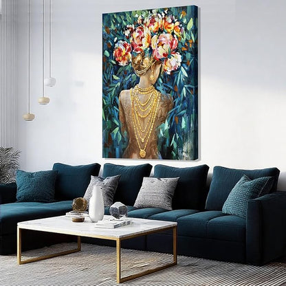 ZENPEE Gold Picture Wall Decoration, Black Tree of Life Wall Decoration, Large Wall Art for Living Room, Suitable for Office or Bedroom, 32" x 48"