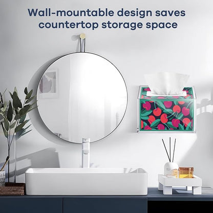 Acrylic Hand Towel Box Cover Compatible with Kleenex Disposable Hand Towels Wall-Mounted Paper Towel Dispenser Suitable for Tabletop, Bathroom, Car, and Office Use Valentine's Day Gifts (Clear)