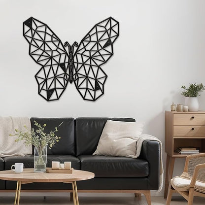 SIGNLEADER Metal Wall Art Decor The Butterfly Effect Modern Abstract Wall Sculpture Hangings Home Decoration for Living Room, Bedroom, Bathroom, Kitchen, Outdoor - 12" Black