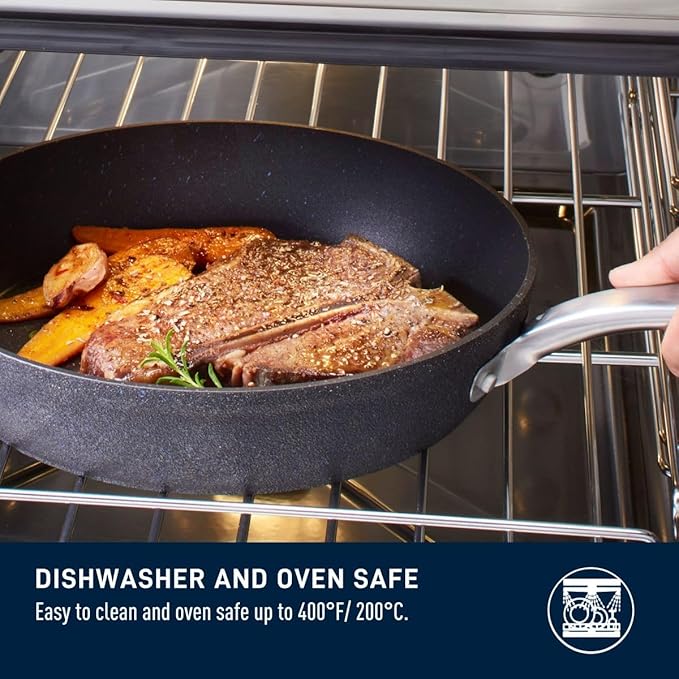 T-FAL StoneShield 5Qt / 11.8" Jumbo Cooker, Non-Stick, Anti-Warp, Rock Texture, Dishwasher & Oven Safe, Easy to Clean