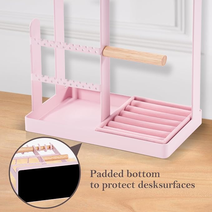 ProCase Cute Jewelry Stand, Aesthetic Jewelry Organizer for Dresser Vanity, Jewelry Holder Display for Necklaces Earrings, Gifts for Teen Girls Women, Bedroom Dorm Decor -Large, Pink