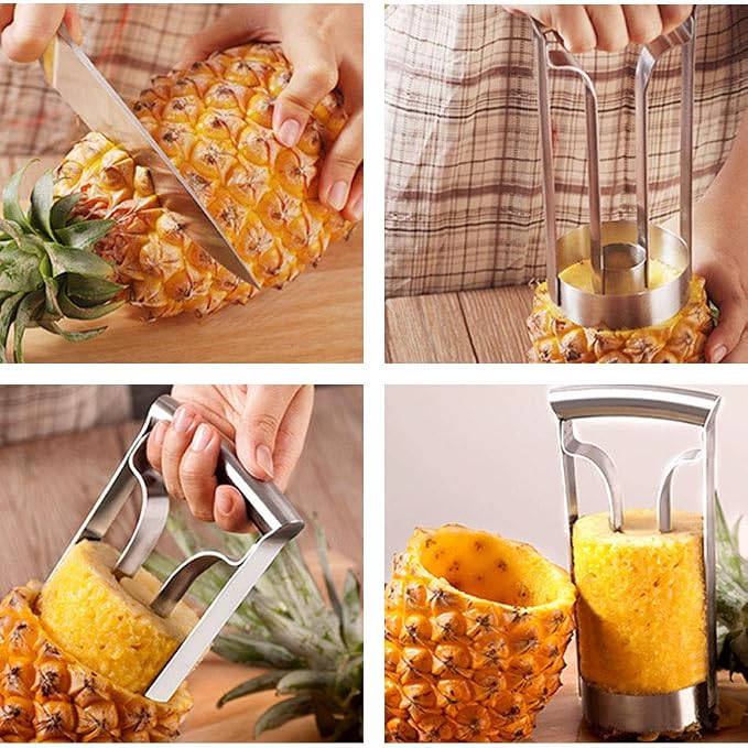 Pineapple Corer Tool, Stainless Steel Pineapple Peeler, Pineapple Cutting Tool, Corer Slicer Cutter for Kitchen Use