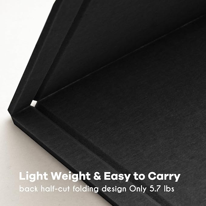 Large Bulletin Board - 72 x 48 Inches, Decorative Felt Pin Board for Wall - 6' x 4' Foldable Photo Display Board with Self-Adhesive Tape, Includes 20 Push Pins - Black