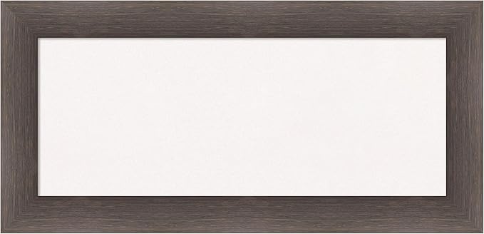 Amanti Art White Cork Board for Wall, 17x35 Vision Board with Brown Wood Frame, Medium Corkboard Office Decor for Home Organization, Country Rustic Corkboard Pinboard to Display Items for Home