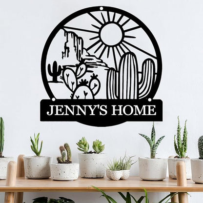 Custom Sign for Wall,Metal Cactus Yard Art,Metal Letters for Outdoor Wall Art,Name Signs