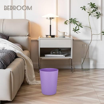 UUJOLY Small Trash Can Wastebasket Garbage Can Container Bins for Bathrooms, Laundry Room, Kitchens, Offices, Kids Rooms, Dorms (Taro Purple)