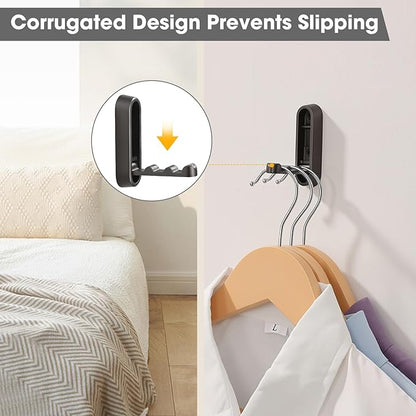 Dntorx Folding Coat Hooks, 2 Pcs Foldable Grey Wall Hooks Heavy Duty Foldable Hook Bathroom Towel Hooks Robe Hooks Wall Mounted for Hanging Coat Towels Clothes Hat Bags Keys