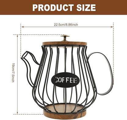 Coffee Pod Holder Organizer, 35 Large Capacity Cup Holder Organizer with Lid and Handle, Coffee Pod Basket for Kitchen Office Desktop, Espresso Pods for Counter