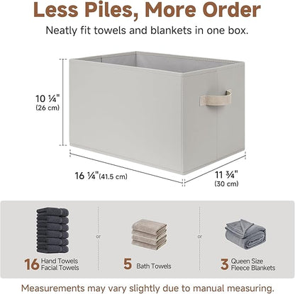 StorageWorks Storage Baskets for Shelves, Foldable Fabric Closet Storage Bins with Handles, Fabric Storage Bins Clothes Organizer, Light Gray, 3-Pack, Extra Large