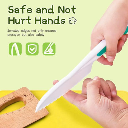 Chanking 17 Pieces Kids Safe Knife Set for Real Cooking Child-Friendly Plastic Chef Tools Montessori Kitchen Toys for Toddlers Birthday Gifts for Boys and Girls Ages 4+ (A)
