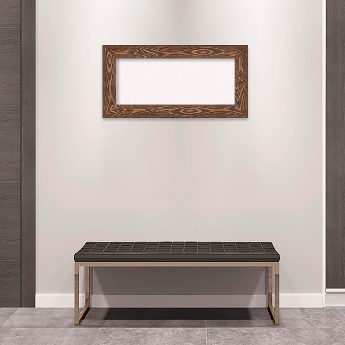 Amanti Art White Cork Board for Wall, 18x36 Vision Board with Brown Wood Frame, Medium Corkboard Office Decor for Home Organization, Country Rustic Corkboard Pinboard to Display Items for Home