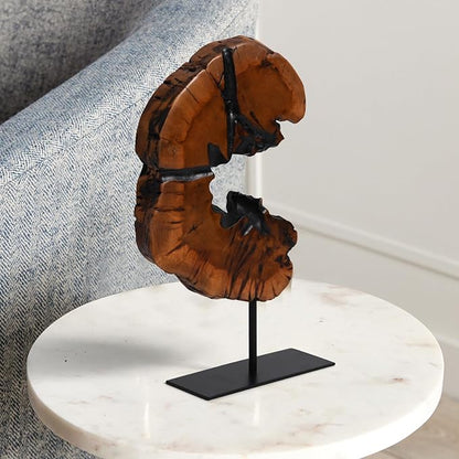 WELLAND Rustic Date Tree Sculpture, Wood Tabletop Sculpture Collectible Decoration for Home Office Decor