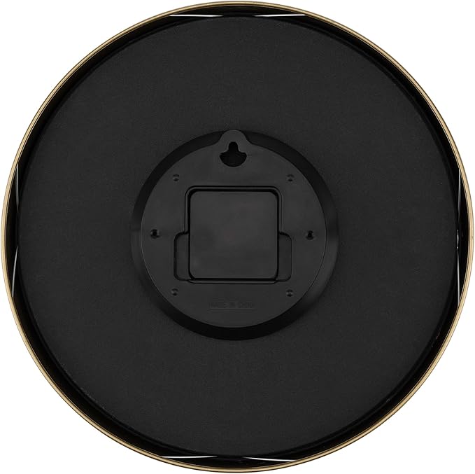 Foxtop Modern Wall Clock 12 Inch Silent Non-Ticking Battery Operated Round Quartz Gold Wall Clock for Living Room Bedroom Kitchen Office Classroom Decor (Dark Blue Dial)