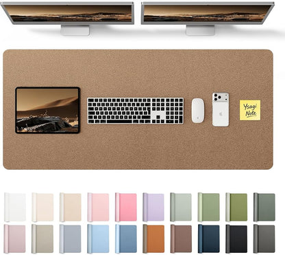 YSAGi Leather Desk Pad Protector, Office Desk Mat, Large Mouse Pad, Non-Slip PU Leather Desk Blotter, Laptop Desk Pad, Waterproof Desk Writing Pad for Office and Home (Shiny Bronze, 47" x 17")
