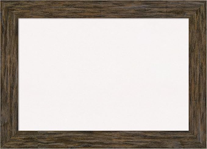 Amanti Art White Cork Board for Wall, 31x43 Vision Board with Brown Wood Frame, Large Corkboard Office Decor for Home Organization, Rustic Farmhouse Corkboard Pinboard to display items for home