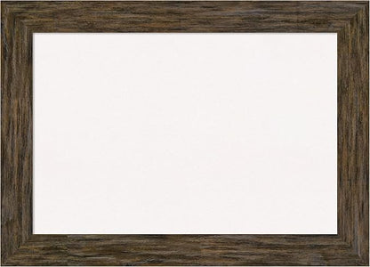 Amanti Art White Cork Board for Wall, 31x43 Vision Board with Brown Wood Frame, Large Corkboard Office Decor for Home Organization, Rustic Farmhouse Corkboard Pinboard to display items for home