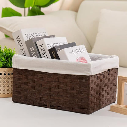 JLKIMZVO Desktop Storage Baskets Woven Decorative Baskets for Organization For Home Decor Bedroom Baby Room Living Room