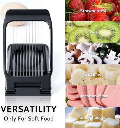 Sopito Heavy Duty Stainless Steel Wire Egg Slicer for Hard Boiled Eggs & Strawberry Other Soft Food, Black