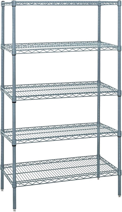 Quantum Storage Systems WR74-1460GY-5 Wire Shelving 5 Shelf Starter Units, 14" x 60" x 74", Gray Epoxy