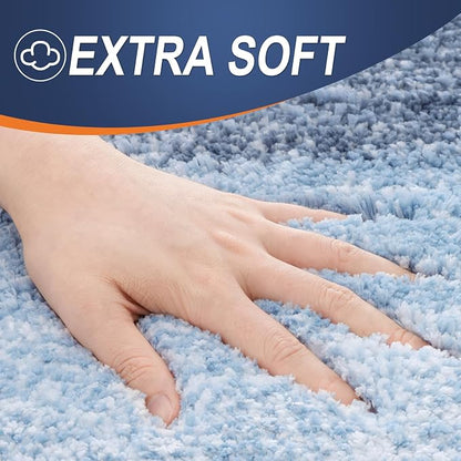 OLANLY Large Bathroom Rugs Mat 40x32, Extra Soft Absorbent Microfiber Bath Rugs, Rubber Backing, Quick Dry, Machine Washable Bath Mats for Bathroom Floor, Tub and Shower, Home Decor Accessories, Blue