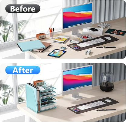 gianotter 6-Tier Paper Organizer With Magazine Holder, Desk Organizers and Accessories, Desk Accessories & Workspace Organizers, File Organizer for Office Supplies Storag (Blue, 6-Tier)
