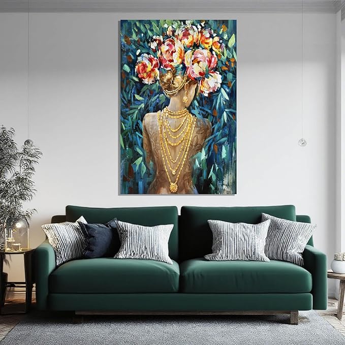 ZENPEE Gold Picture Wall Decoration, Black Tree of Life Wall Decoration, Large Wall Art for Living Room, Suitable for Office or Bedroom, 32" x 48"