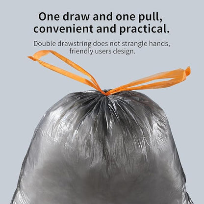 MOPALL Small Trash Bags with Drawstring, 2.6-4 Gallon Bathroom Garbage Bags, 15 Liter Black Waste Basket Liners for Bedroom, Office, Pet & Diaper Pail, Strong & Leak Proof (75 Count, 17.7" x 19.7")