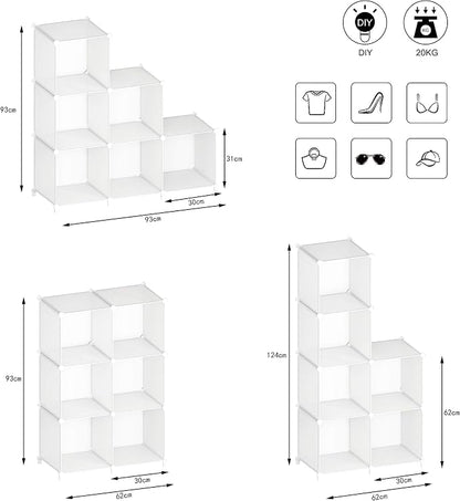 Stackable Closet Organizers and Storage 6 Cube Storage Organizer Closet Organizer for Bathroom Closet Storage for Wardrobe
