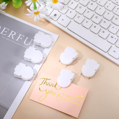 25 Pcs White Cubicle Clips for Fabric Walls, Cubicle Hooks Cubical Office Accessories for Works, Cork Board Fabric Clips for Hanging Desk Organization Picture Note Memo Office Photos Wall