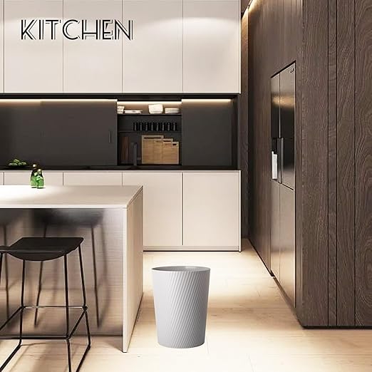 UUJOLY Small Trash Can Wastebasket Garbage Can Container Bins for Bathrooms, Laundry Room, Kitchens, Offices, Kids Rooms, Dorms (Grey, 3 Pack)
