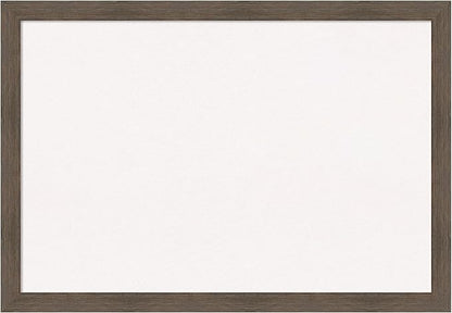 Amanti Art White Cork Board for Wall, 27x39 Vision Board with Brown Wood Frame, Large Corkboard Office Decor for Home Organization, Rustic Farmhouse Corkboard Pinboard to display items for home